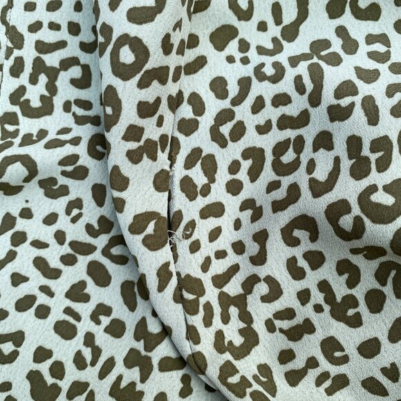 ZARA Olive Green Leopard Print Mini Dress XS - Picture 8 of 9